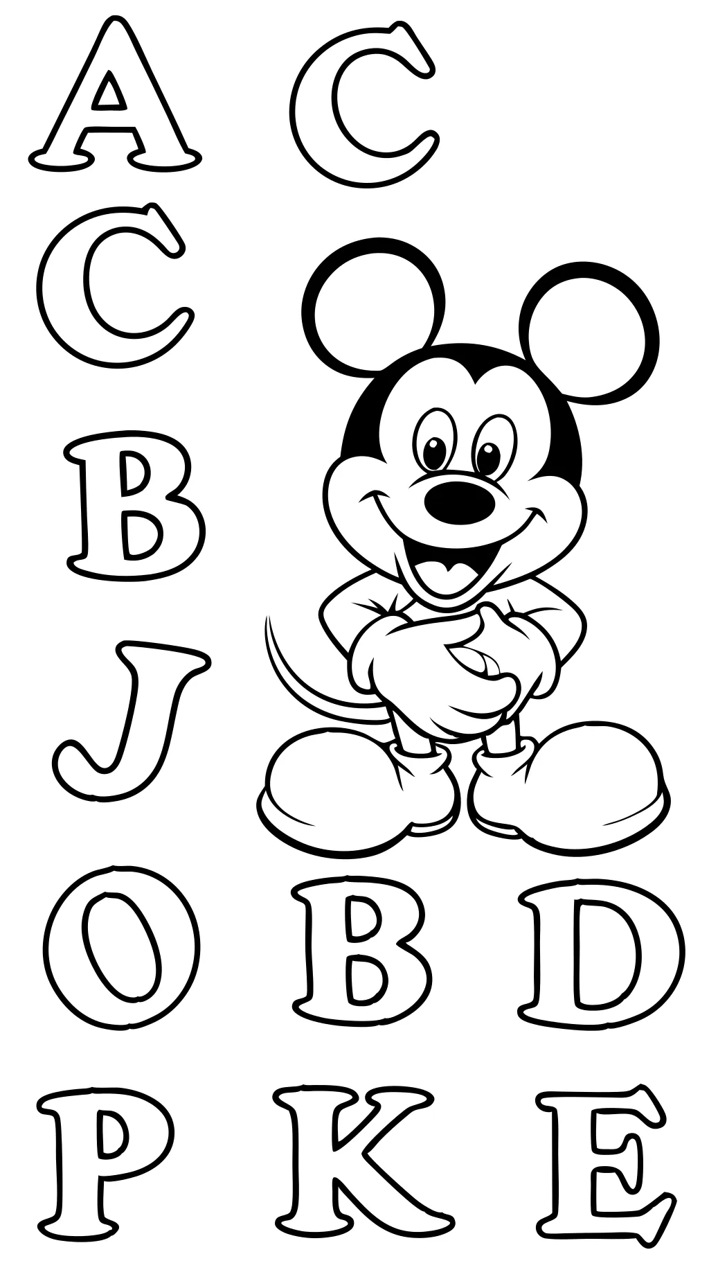 disney alphabet coloring pages